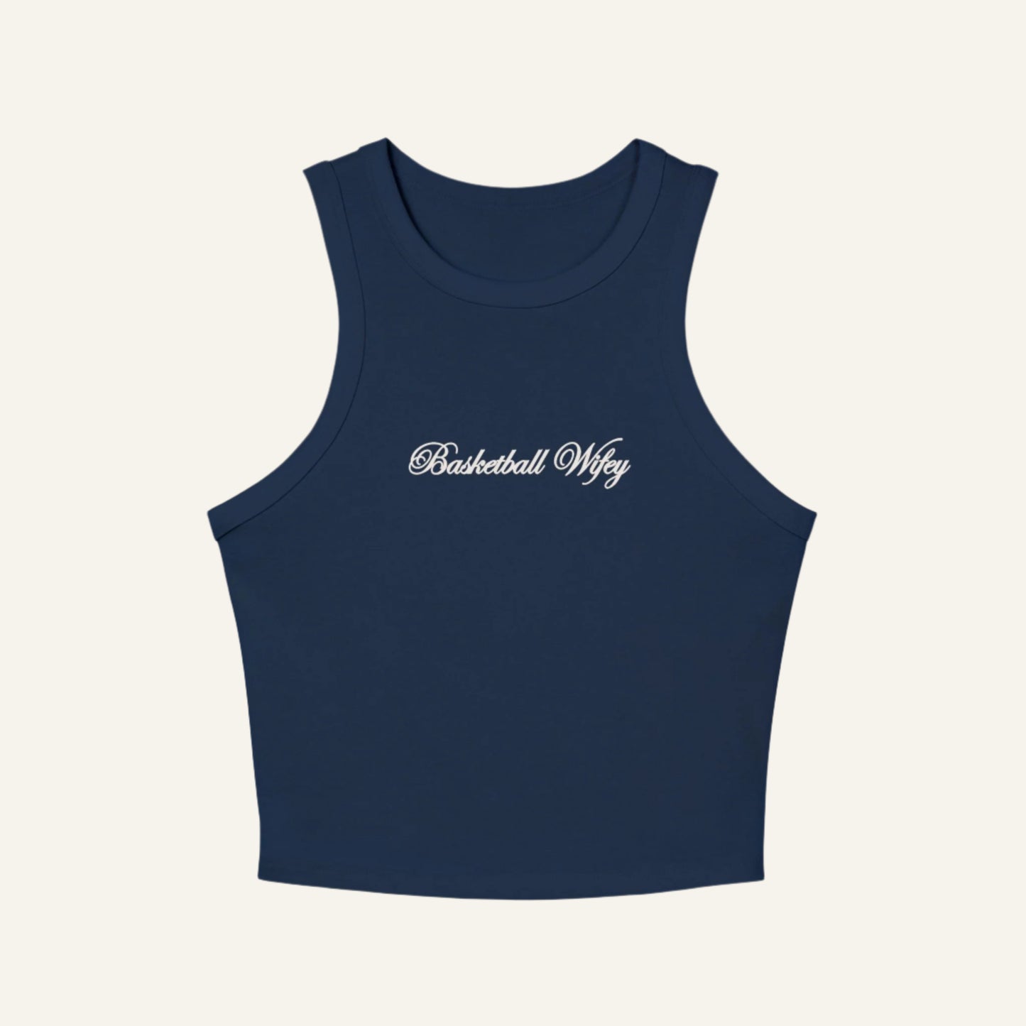 Basketball Wifey Ribbed Racer Tank Top