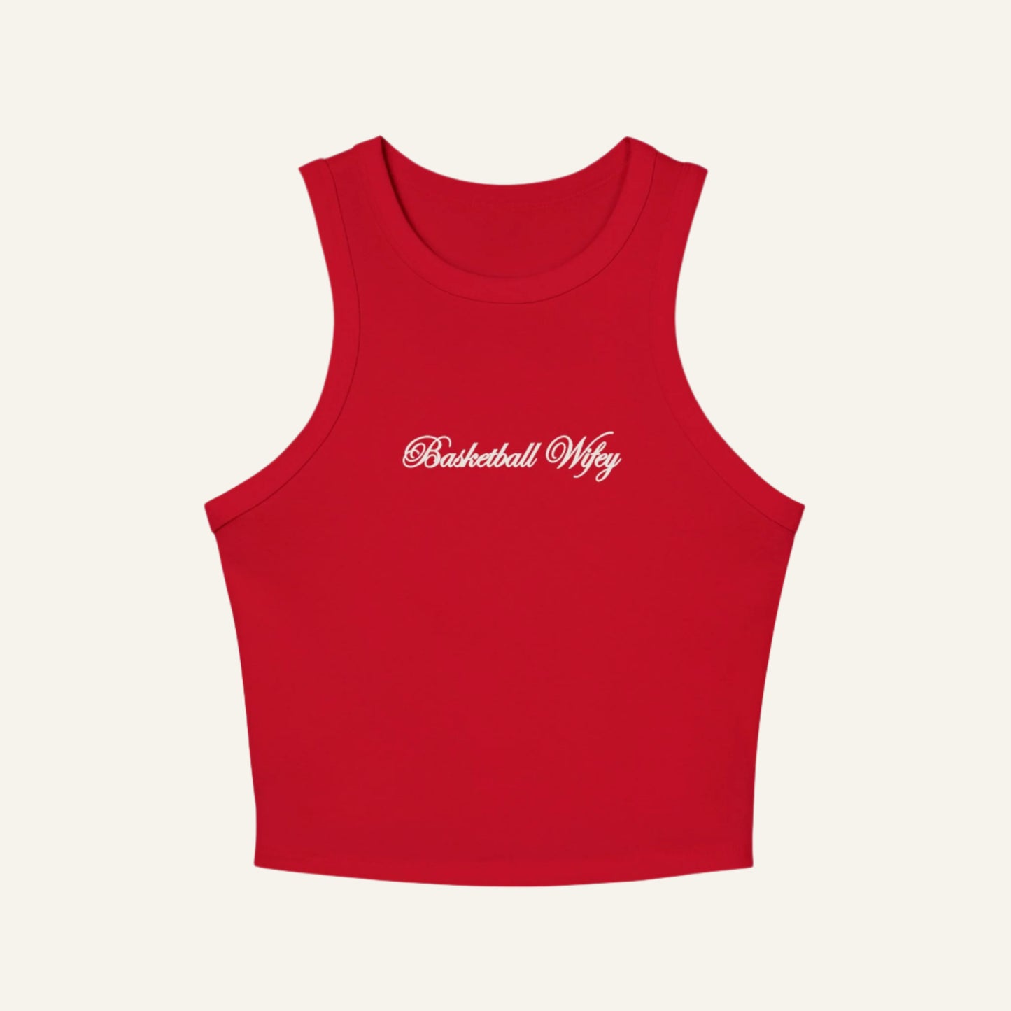 Basketball Wifey Ribbed Racer Tank Top
