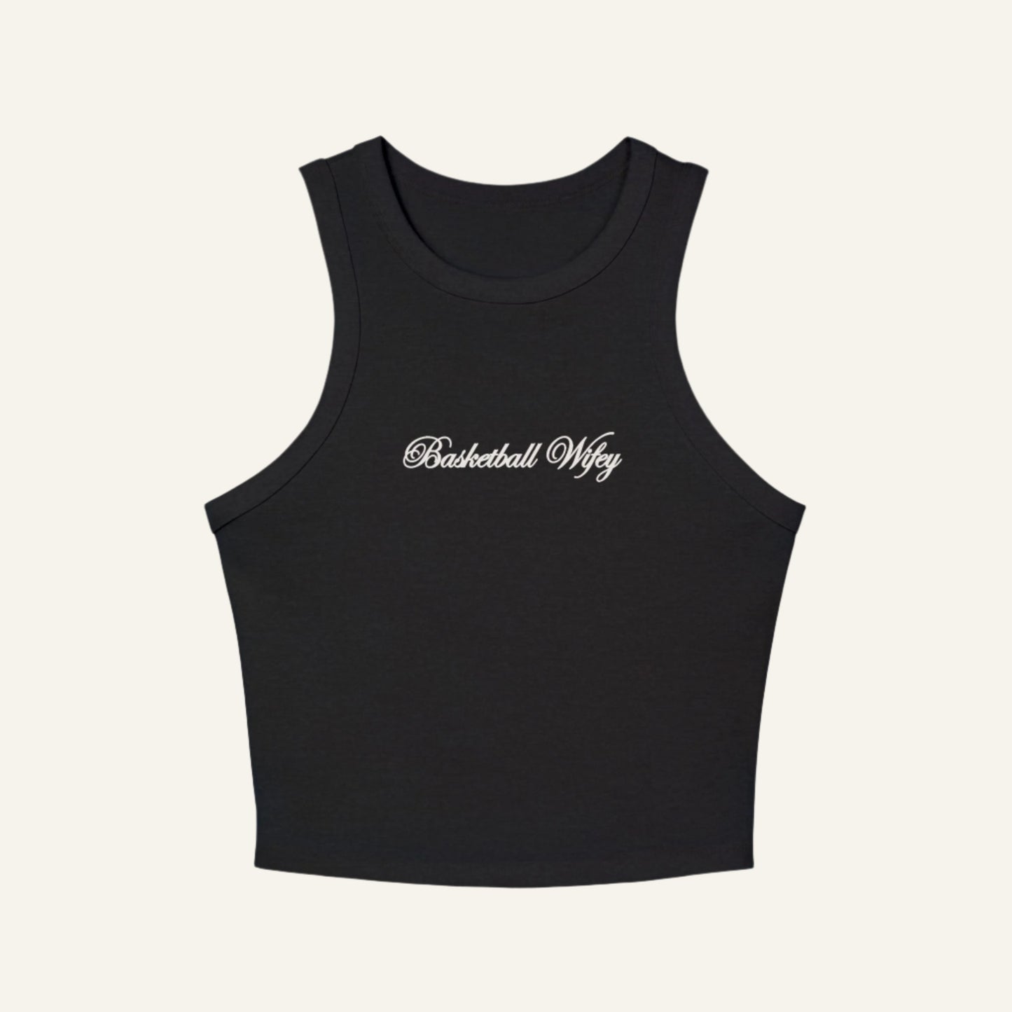 Basketball Wifey Ribbed Racer Tank Top