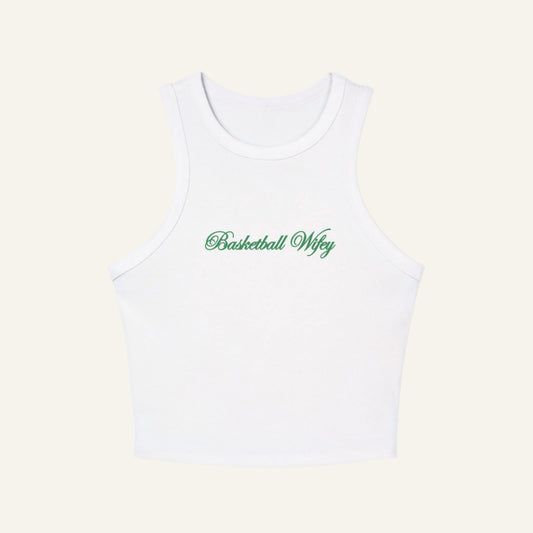 Basketball Wifey Ribbed Racer Tank Top