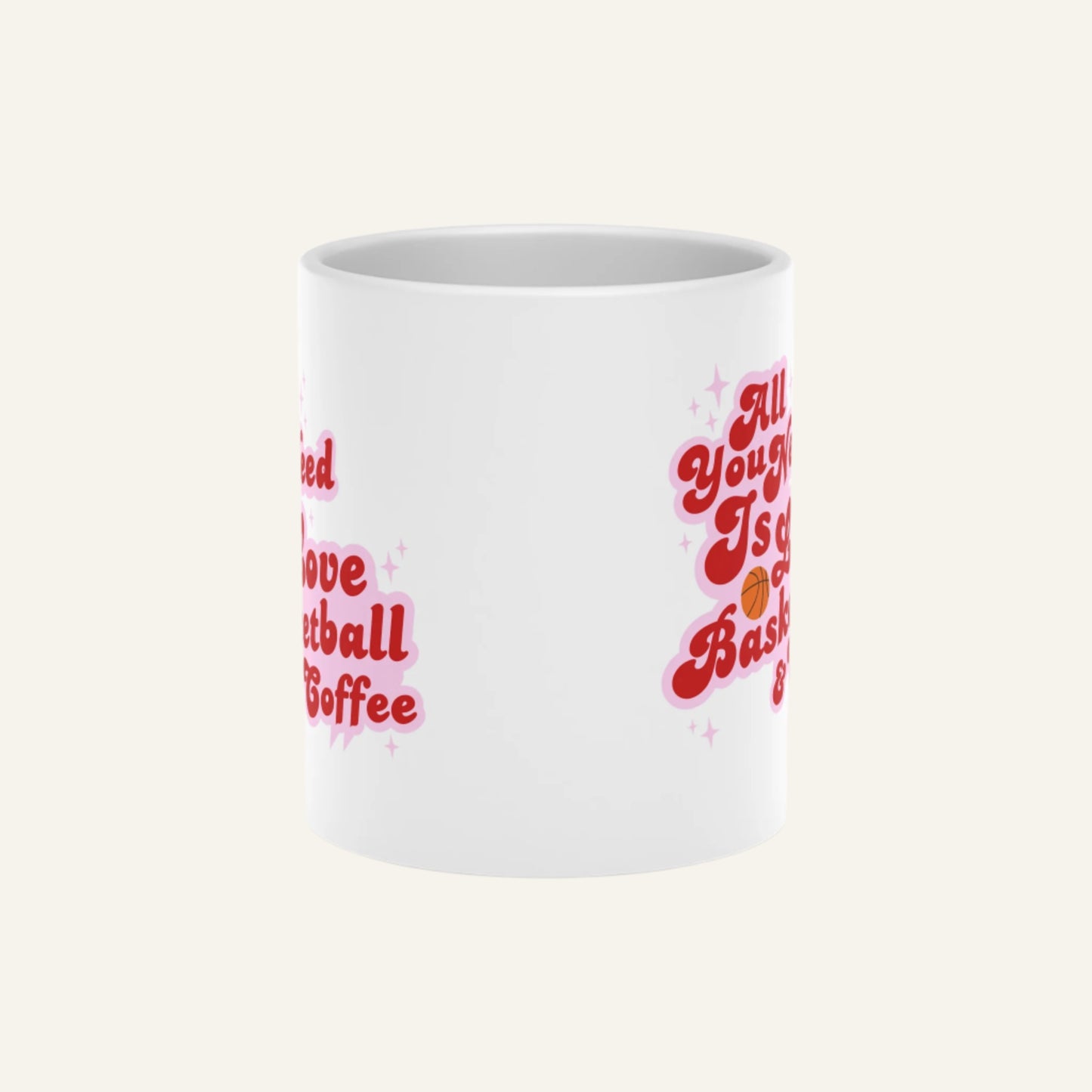 Limited Edition Love and Basketball Heart-Shaped Coffee Mug