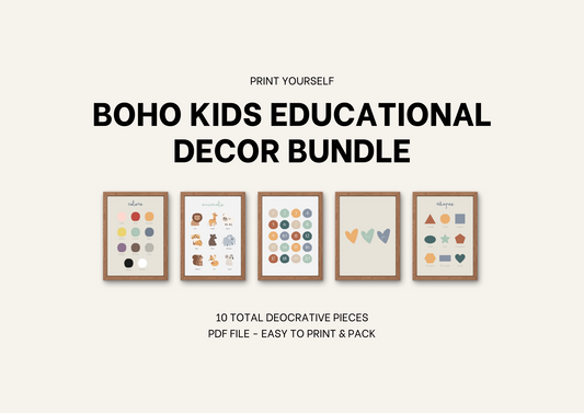 Print & Pack: Boho Kids Educational Decor Bundle