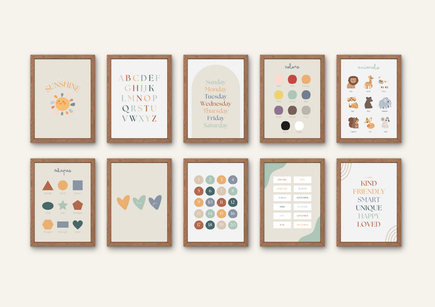 Print & Pack: Boho Kids Educational Decor Bundle