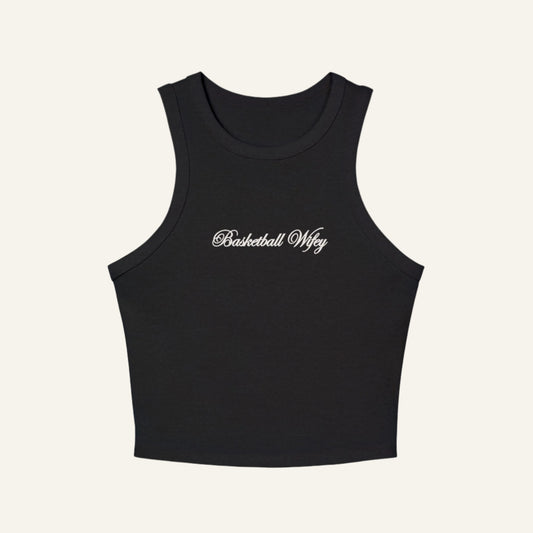 Basketball Wifey Ribbed Racer Tank Top